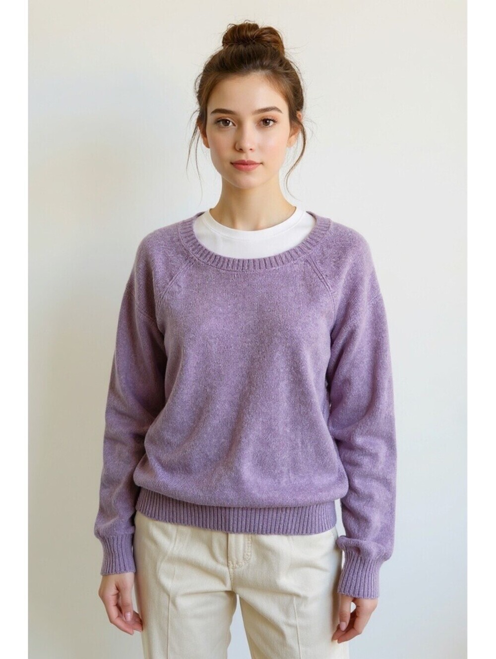 J.Crew Mercantile M Women’s Lilac Purple Wool Blend Crewneck Sweater